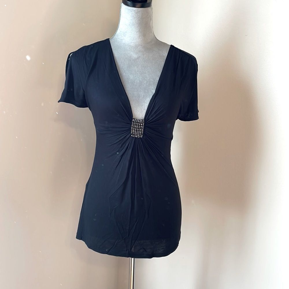 Black short sleeve top